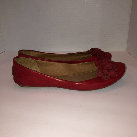 Kenneth Cole Reaction Womens Size 8.5 M Red Leather Slip On Ballet Flats Shoes - Picture 7 of 11